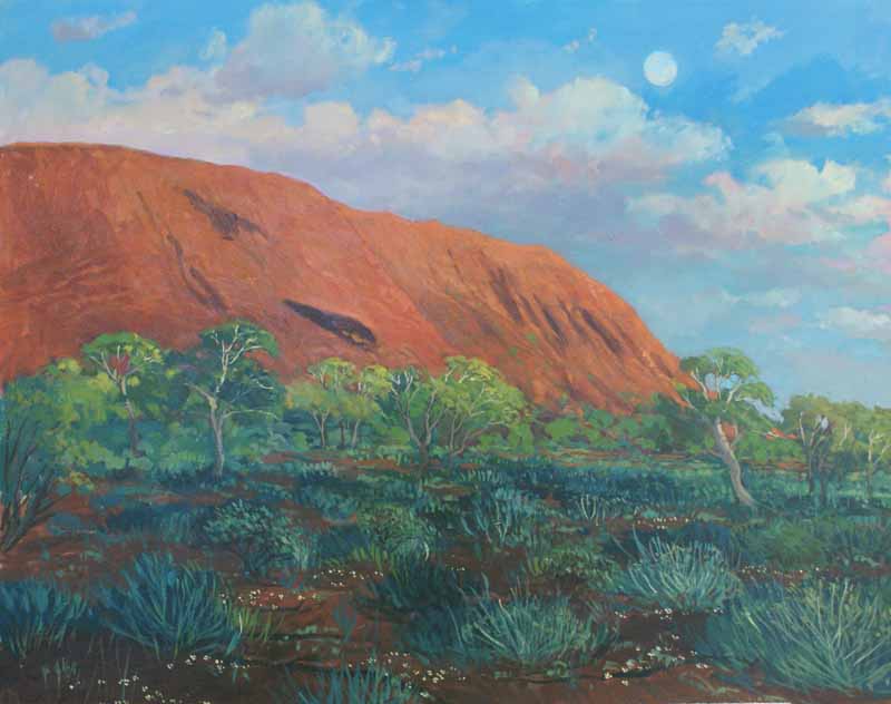 The face of Uluru at sunrise