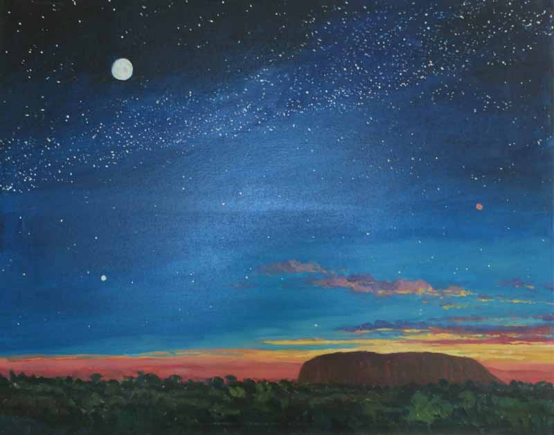 Desert stars sky near Uluru