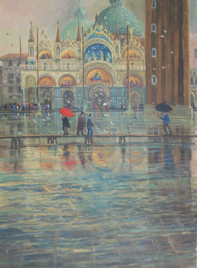 Aqua alta,the Piazza San Marco,Venice